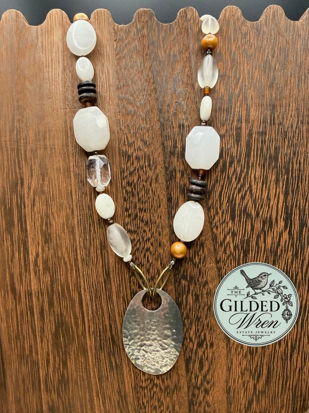 Silpada N1899 Mother of Pearl Jade Sterling Silver Pendant Necklace 20”